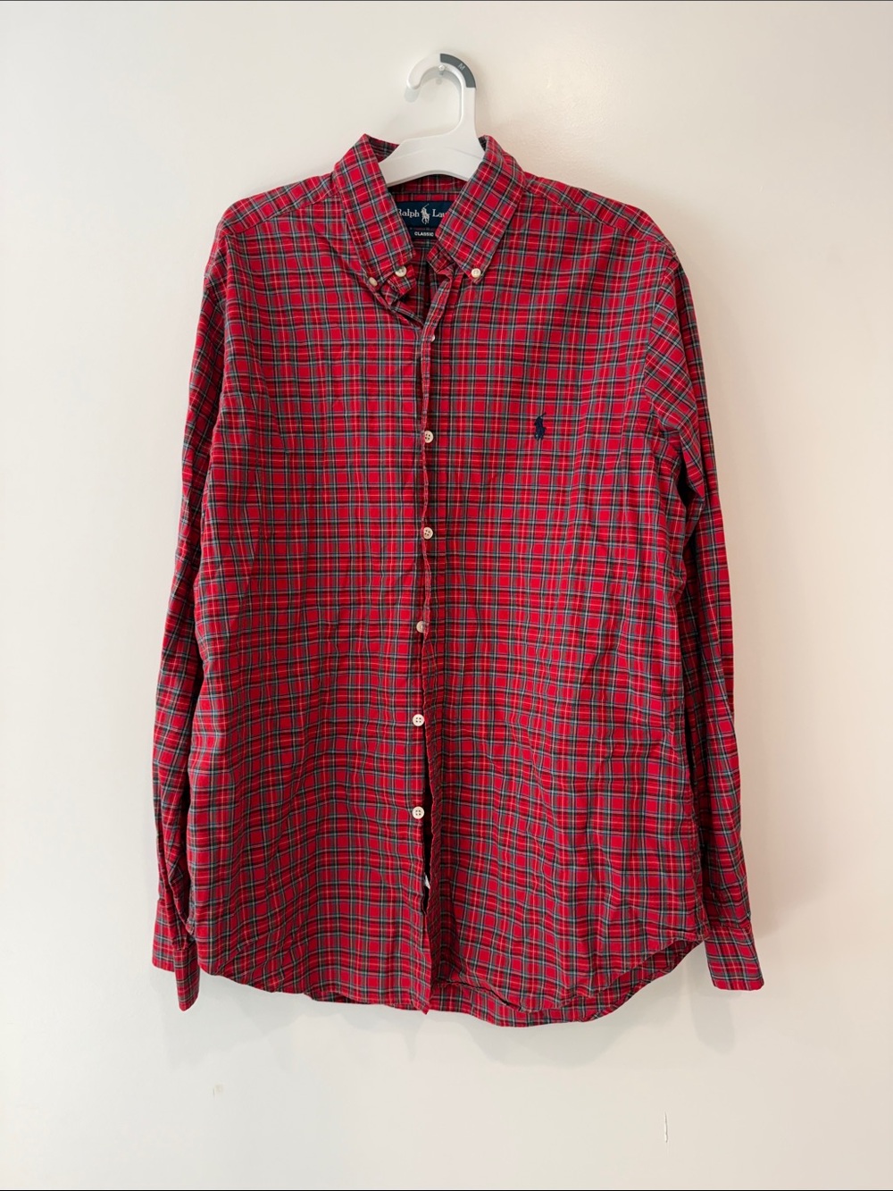 Polo by Ralph Lauren Red and Green Plaid Button-Down Shirt